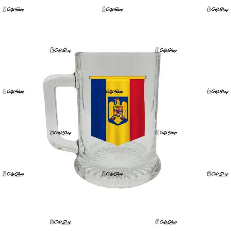Fanion romania, halba cu mesaj